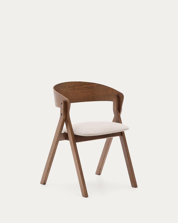 Kave Home Godia Eetkamerstoel Donkerbruin Beige - Foto 3