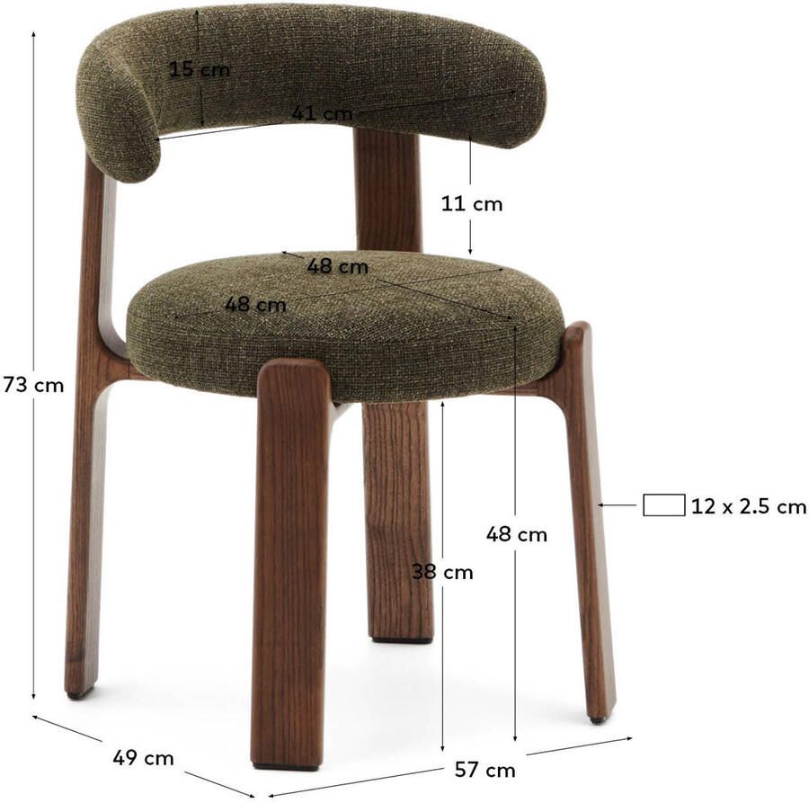 Kave Home eetkamerstoel (set van 2) Granite