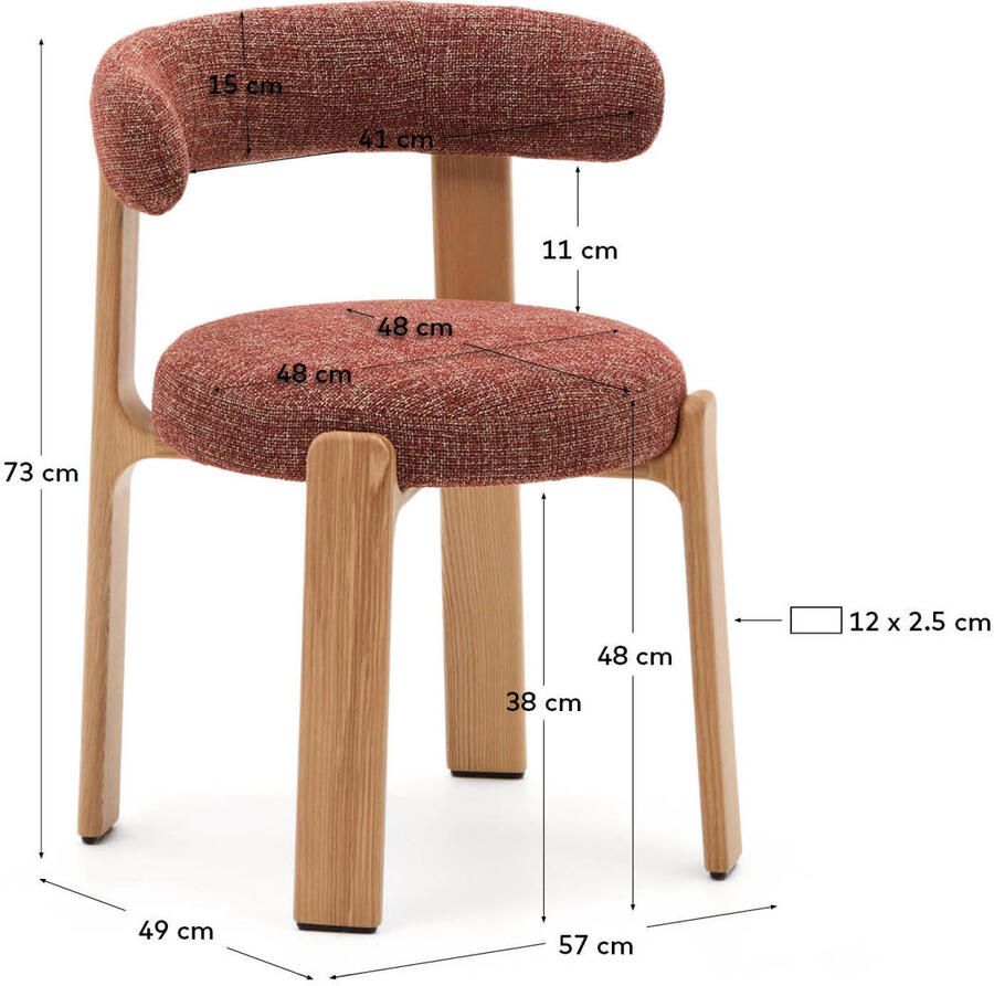 Kave Home eetkamerstoel (set van 2) Granite