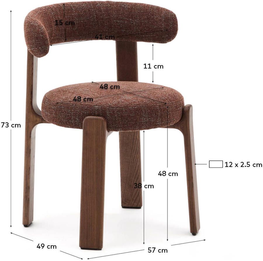 Kave Home eetkamerstoel (set van 2) Granite