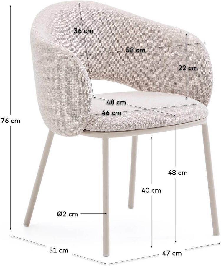 Kave Home eetkamerstoel (set van 2) Maina