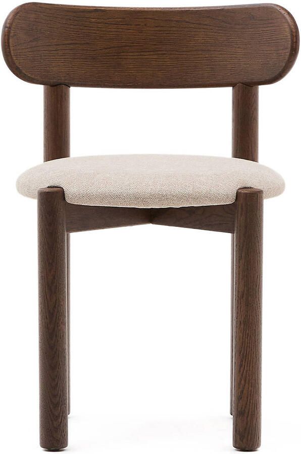 Kave Home Stoel Nebai met een structuur van FSC MIX Credit massief eikenhout met een walnoot afwerki - Foto 2