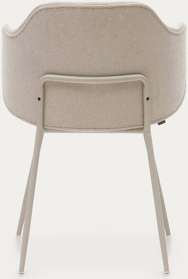 Kave Home Yunia stoel in beige met stalen poten in een beige gelakte afwerking - Foto 4