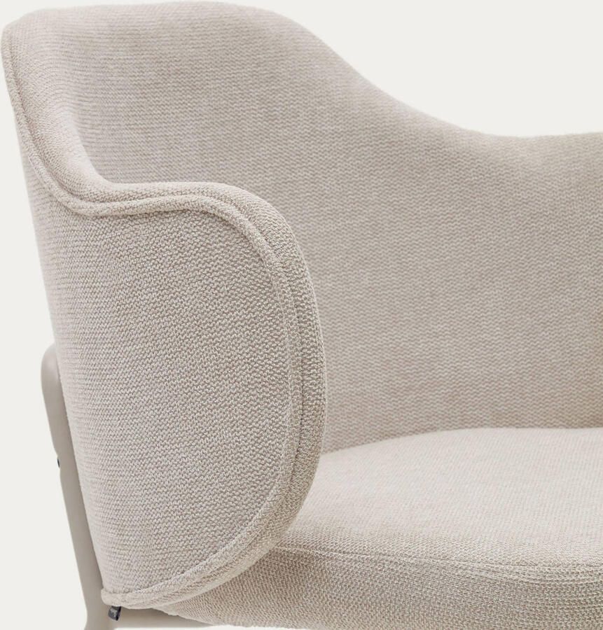 Kave Home Yunia stoel in beige met stalen poten in een beige gelakte afwerking - Foto 2