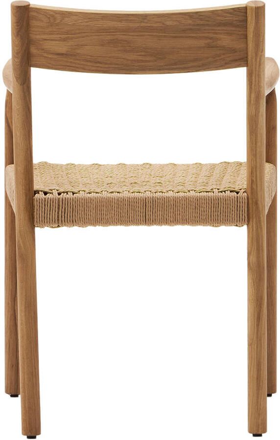 Kave Home Yalia-stoel in massief eikenhout FSC 100% met natuurlijke afwerking en zitting van touw - Foto 6