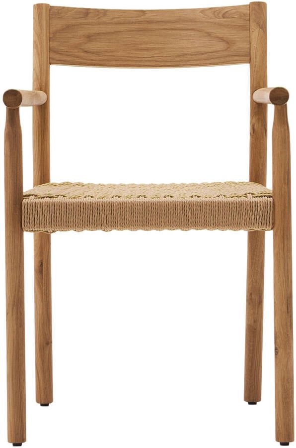 Kave Home Yalia-stoel in massief eikenhout FSC 100% met natuurlijke afwerking en zitting van touw - Foto 5