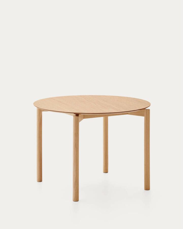 Kave Home Ronde Eettafel Indara Essen en rubberhout 110cm Naturel - Foto 3