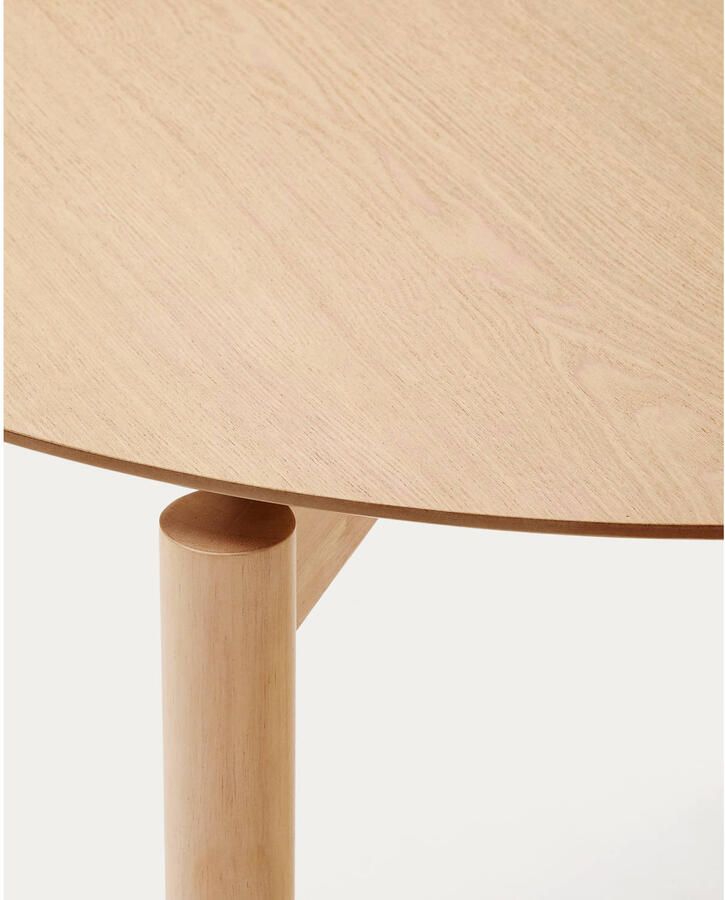 Kave Home Ronde Eettafel Indara Essen en rubberhout 110cm Naturel