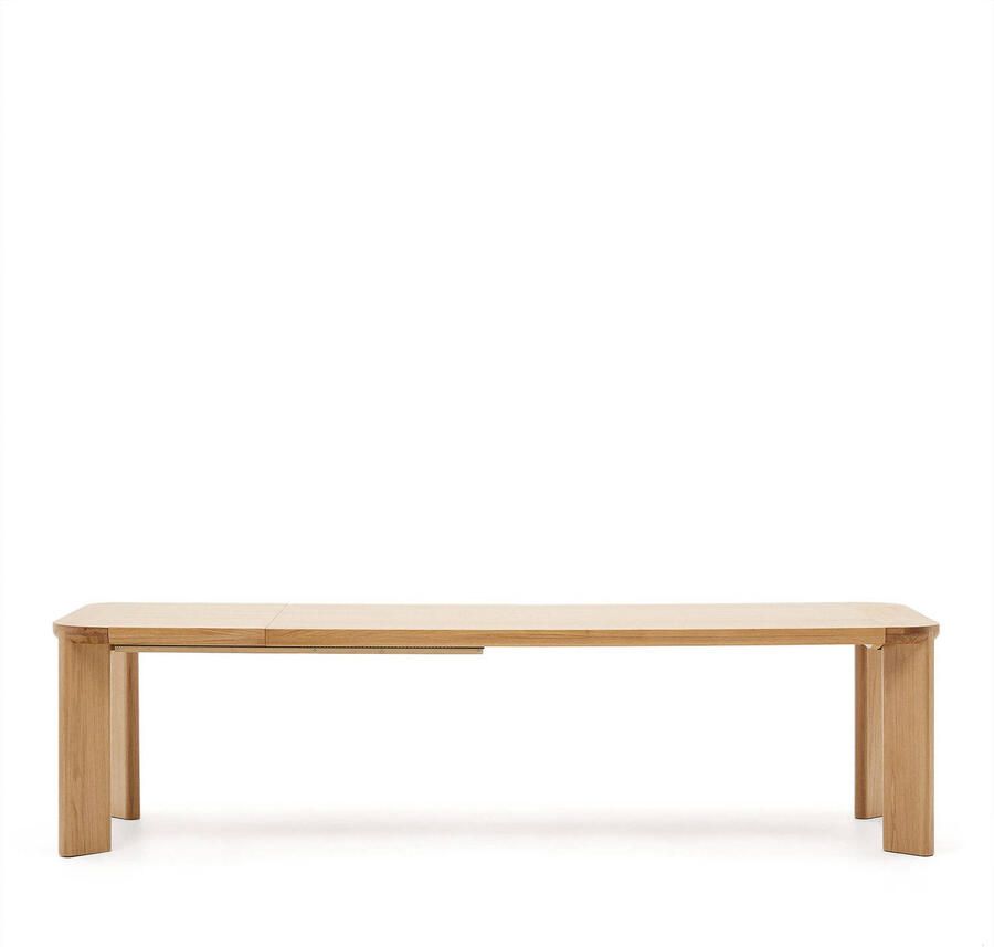 Kave Home Uitschuifbare tafel Jondal van FSC 100% massief eikenhout en -fineer 240 (320) x 100 cm