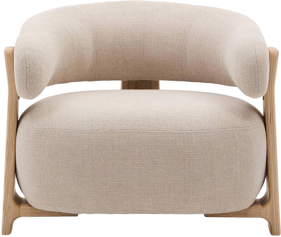 Kave Home Fauteuil Granite Chenille en naturel essenhout - Foto 3