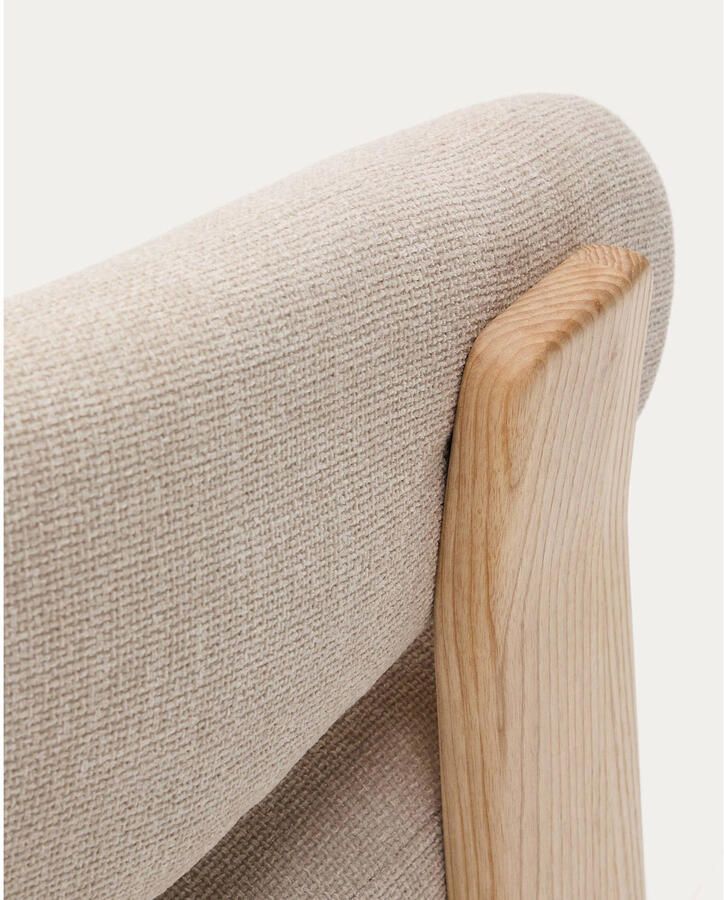 Kave Home Fauteuil Granite Chenille en naturel essenhout