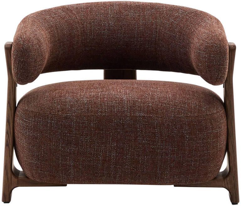 Kave Home Fauteuil Granite Chenille en essenhout Bruin - Foto 3