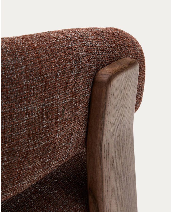 Kave Home Fauteuil Granite Chenille en essenhout Bruin - Foto 2