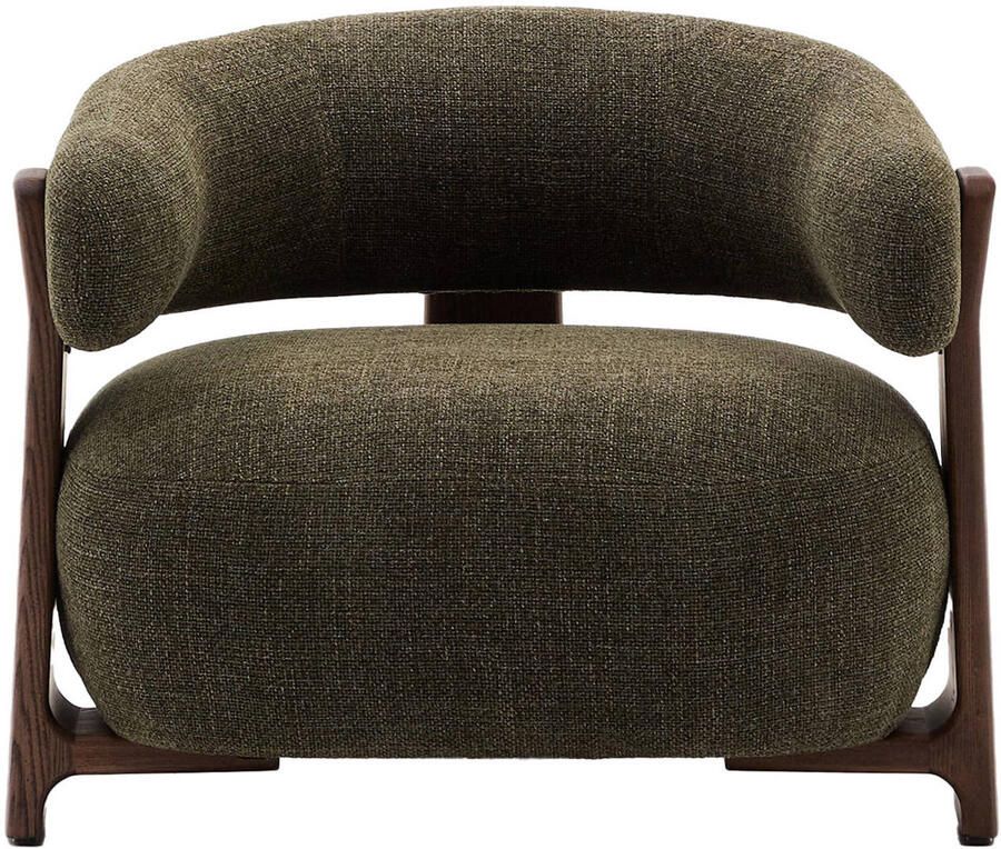Kave Home Fauteuil Granite Chenille en essenhout Groen - Foto 3