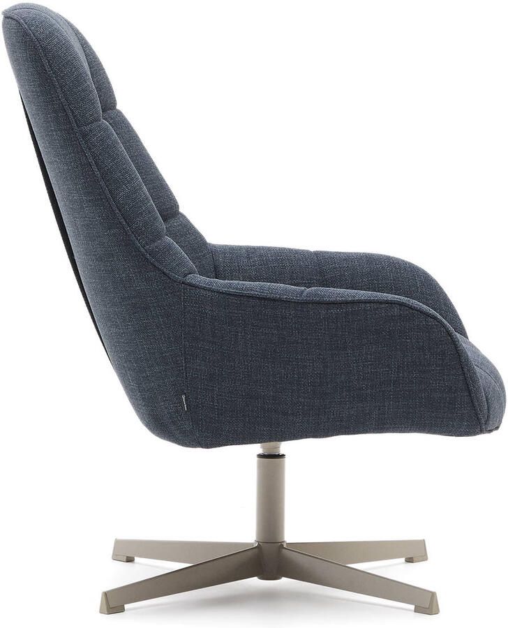 Kave Home Draaifauteuil Jaspe Structuurstof Blauw - Foto 2