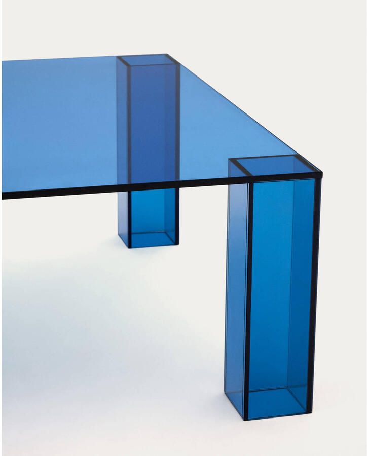 Kave Home Salontafel Adularia Glas Blauw Vierkant