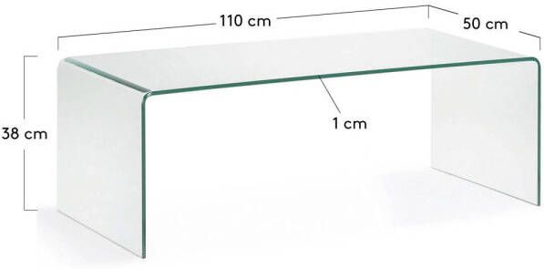 Kave Home Burano rechthoekig glas transparant 110 x 38 x 50 cm - Foto 2