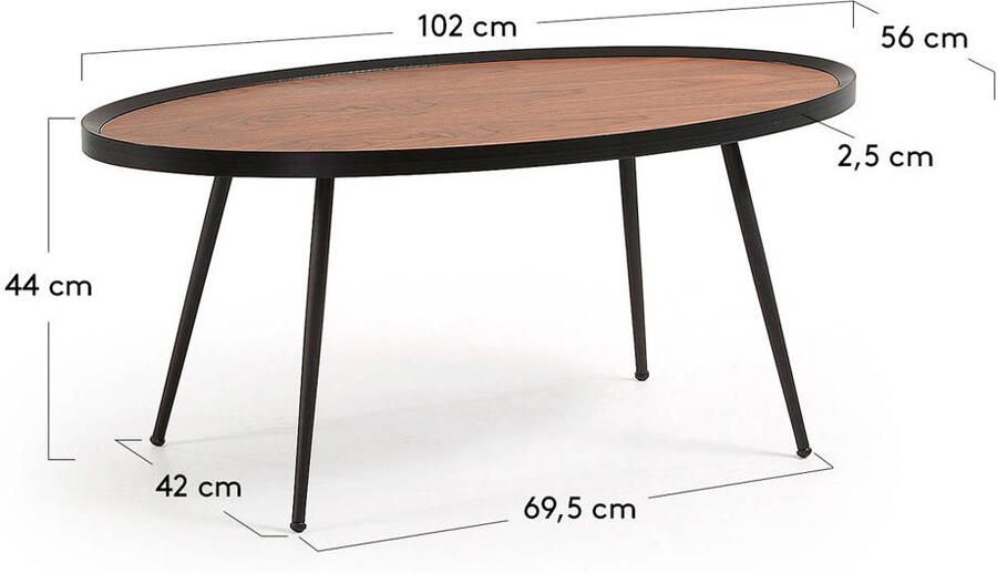 Kave Home Kinsley rechthoekig hout zwart 102 x 43 x 56 cm - Foto 4