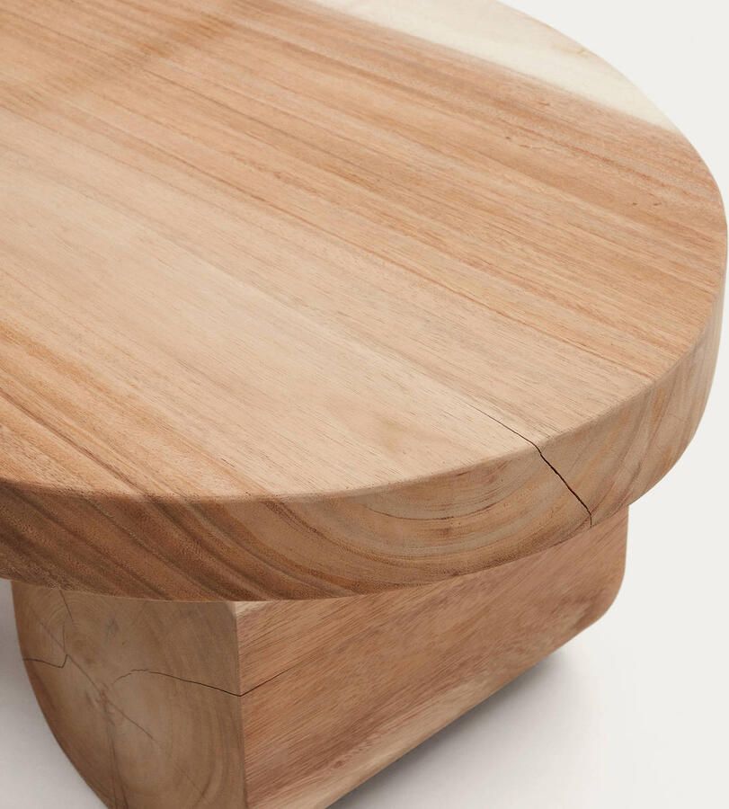 Kave Home Mosi-salontafel van massief munggurhout Ø 90 x 60 cm - Foto 2