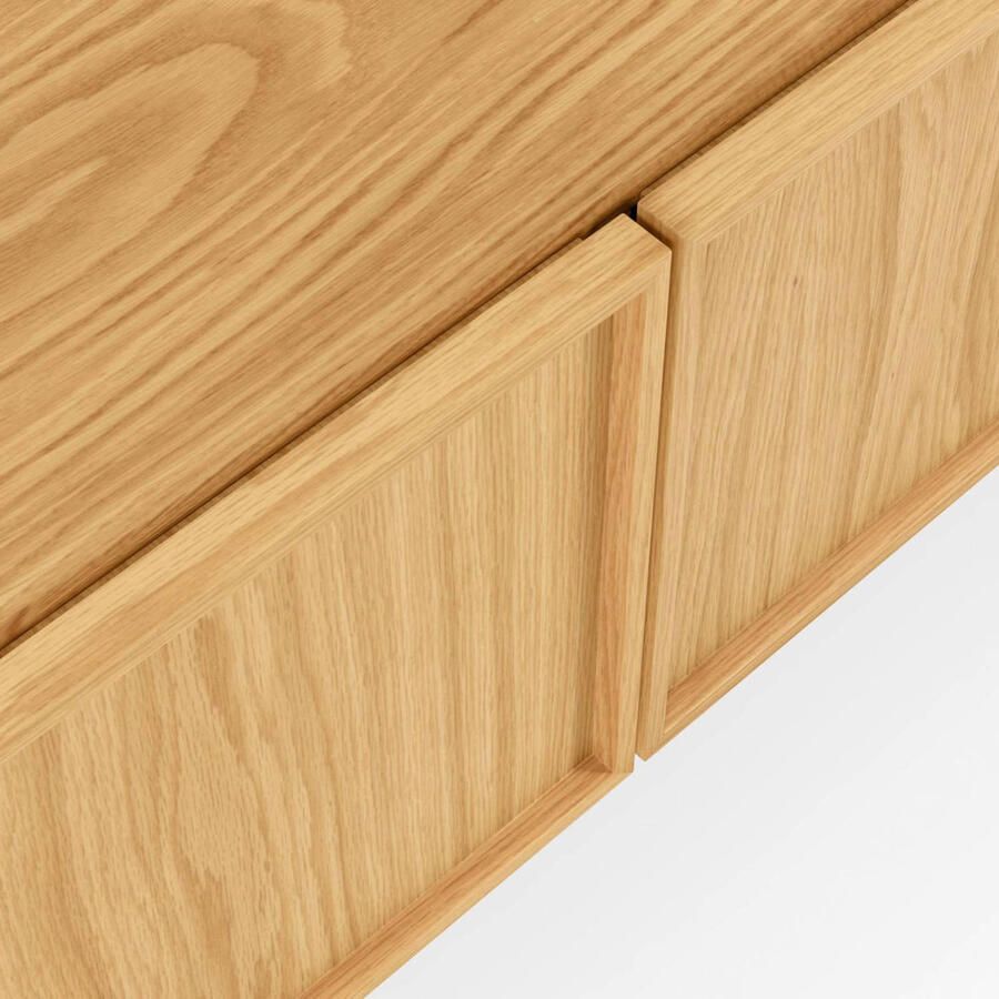 Kave Home Taiana 2-deurs tv-meubel met eikenfineer en stalen frame in zwarte afwerking 112 x 51 cm (mtk0176) - Foto 2