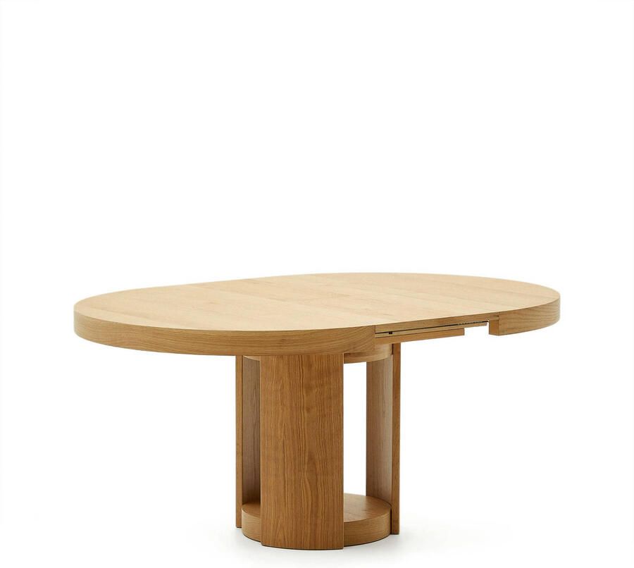 Kave Home Uitschuifbare Ronde Eettafel Artis Eiken 120-170 x 120cm Bruin - Foto 3