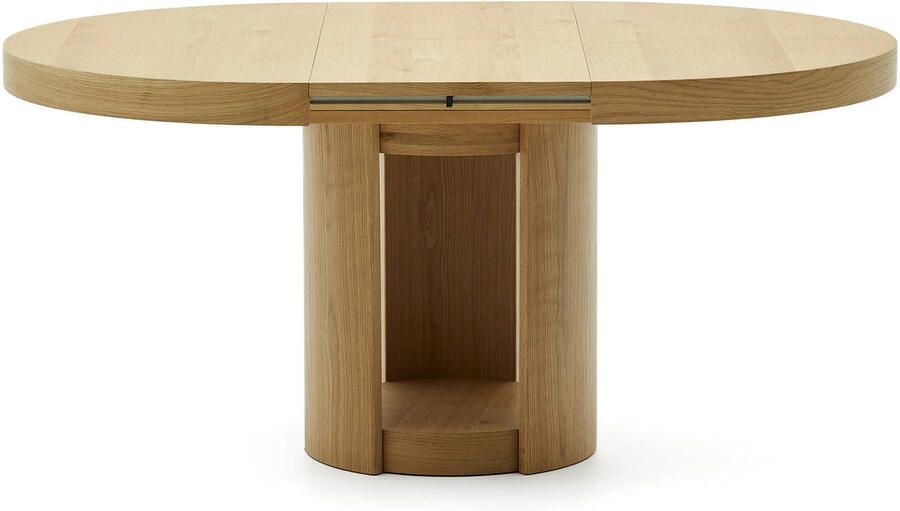 Kave Home Uitschuifbare Ronde Eettafel Artis Eiken 120-170 x 120cm Bruin - Foto 2