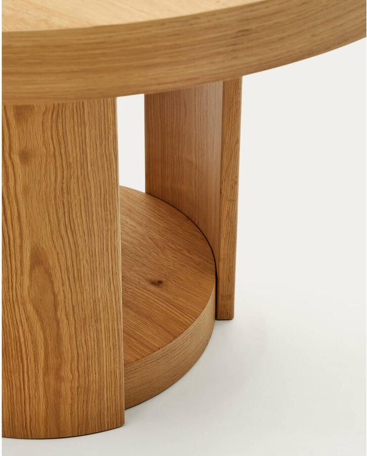 Kave Home Uitschuifbare Ronde Eettafel Artis Eiken 120-170 x 120cm Bruin