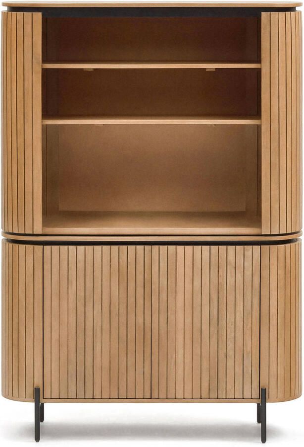 Kave Home Licia ladekast met 2 deuren in massief mangohout en zwart - Foto 4