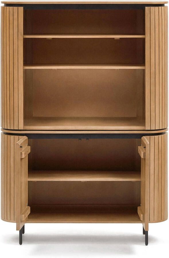 Kave Home Licia ladekast met 2 deuren in massief mangohout en zwart - Foto 3