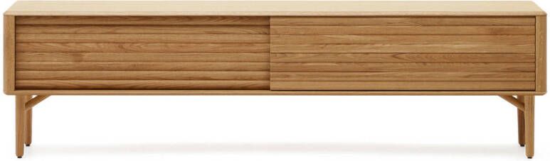 Kave Home Lenon tv-meubel met 2 deuren in massief hout en eikenfineer 200 x 57 cm fsc mix krediet (mtk0208) - Foto 4