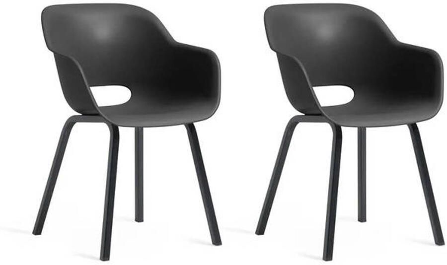 Keter Noa Tuinstoel 2st 55x56.5x80cm metalen onderstel - Foto 2