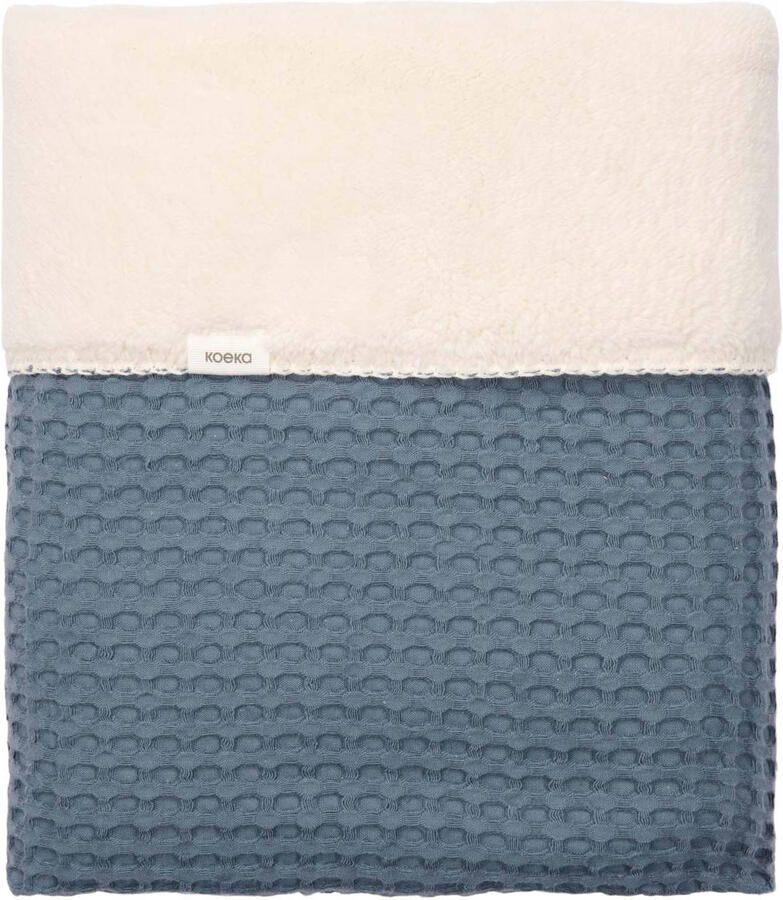 Koeka wiegdeken Oslo wafel teddy bluestone - Foto 3