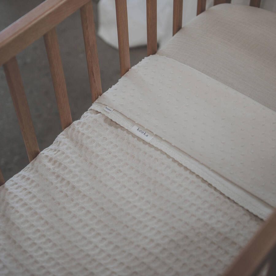 Koeka Amsterdam baby wiegdeken wafel katoen 75x100 cm naturel