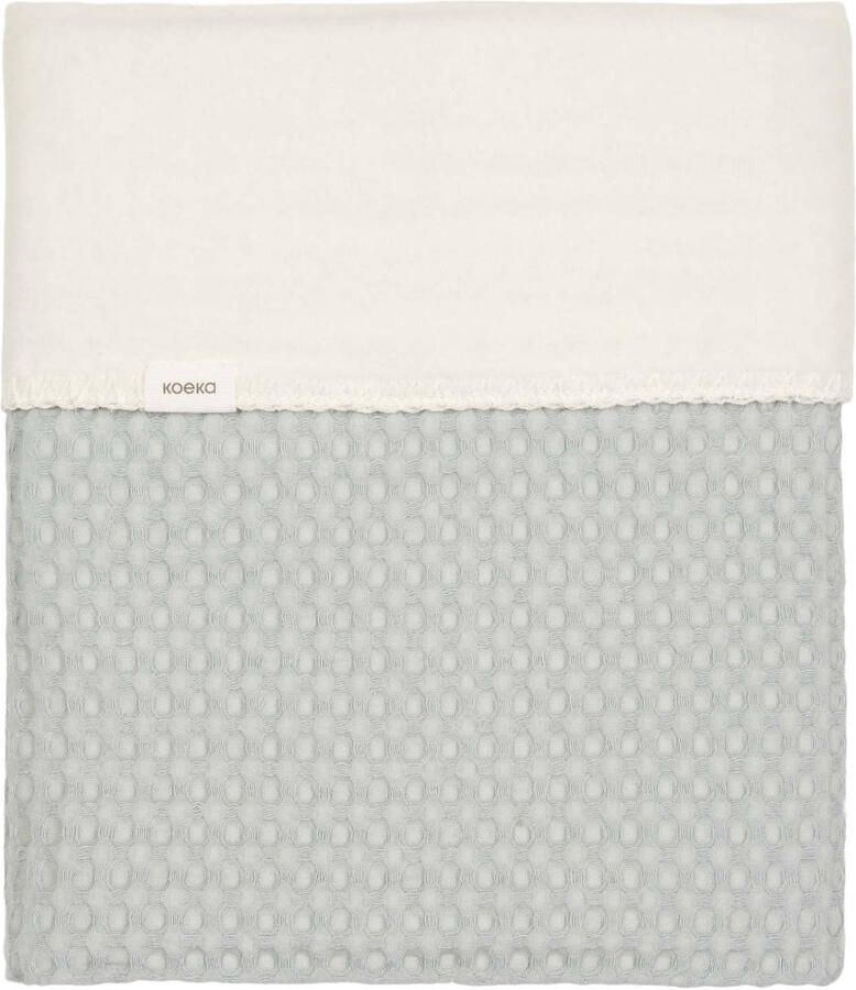 Koeka ledikantdeken Amsterdam wafel badstof lichtblauw - Foto 3