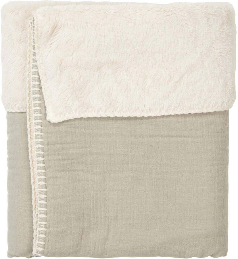 Koeka ledikantdeken Faro met teddy groen