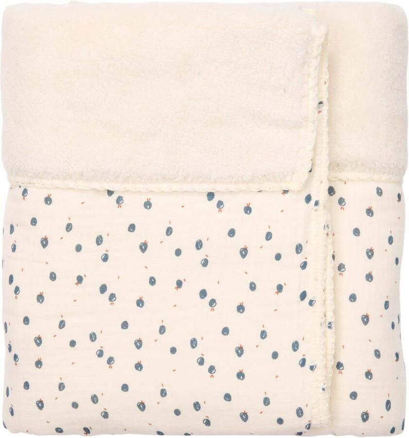 Koeka ledikantdeken Lugo offwhite blauw