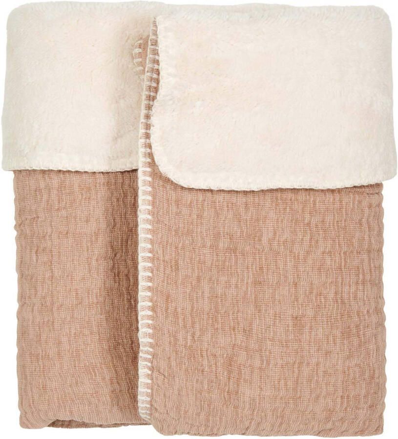 Koeka ledikantdeken met teddy Rivoli bruin