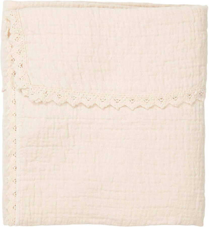 Koeka ongevoerde ledikantdeken Elba ecru