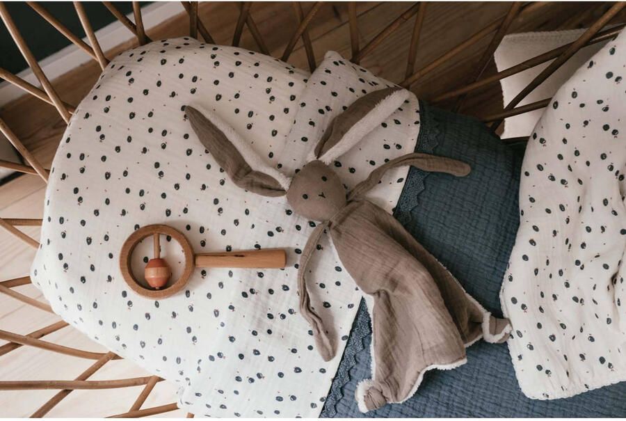 Koeka wieg hoeslaken Lugo off white blauw