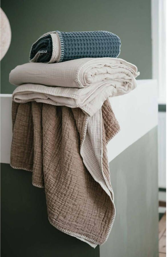 Koeka wiegdeken Oslo wafel teddy bluestone - Foto 2