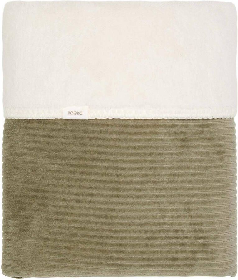 Koeka ledikantdeken Vik met teddy groen - Foto 3