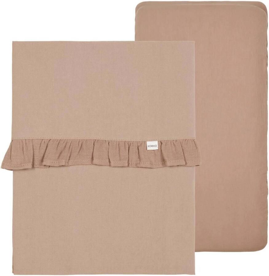 Koeka wieglaken + wieghoeslaken Faro bruin - Foto 3