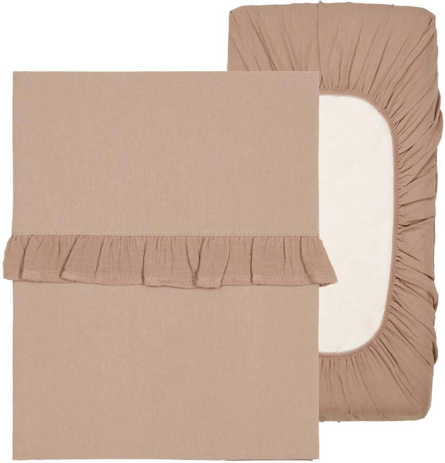 Koeka ledikantlaken + ledikant hoeslaken Faro bruin