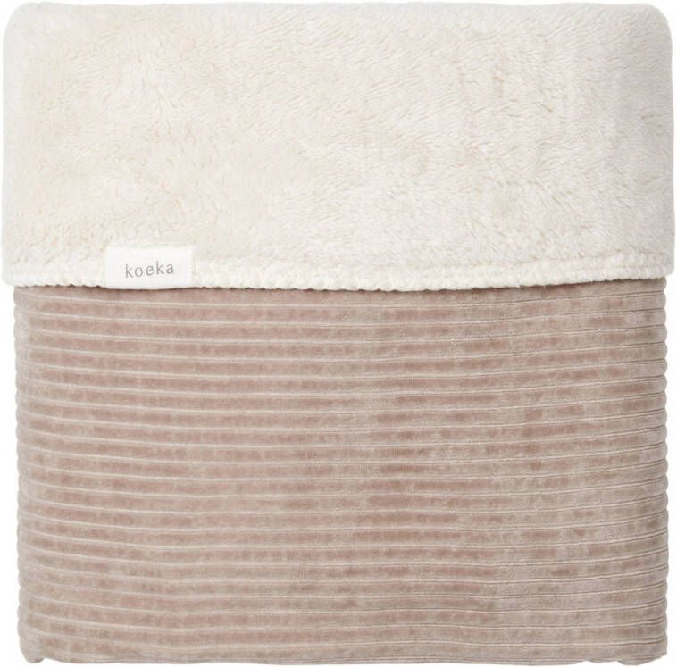 Koeka Vik baby ledikantdeken teddy 100x150 cm taupe