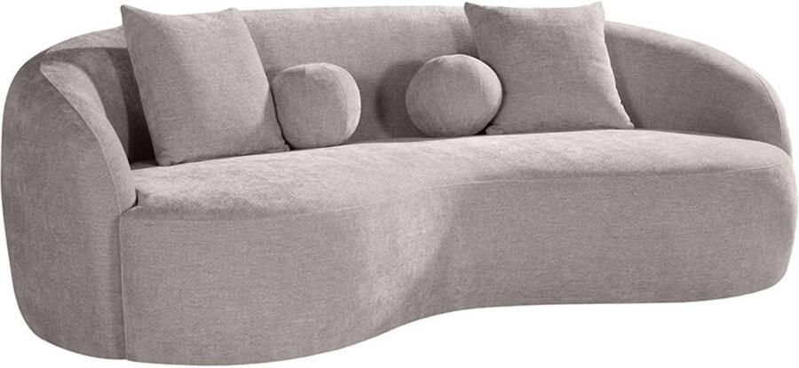 LABEL51 Novo Bank Grijs Velvet 3-Zits Met Armleuning