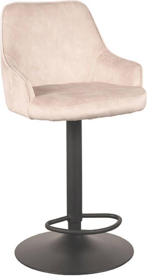 LABEL51 Fender Barkruk Naturel Velvet Zithoogte 64-84 Kruk Draaibaar Met Armleuning - Foto 4