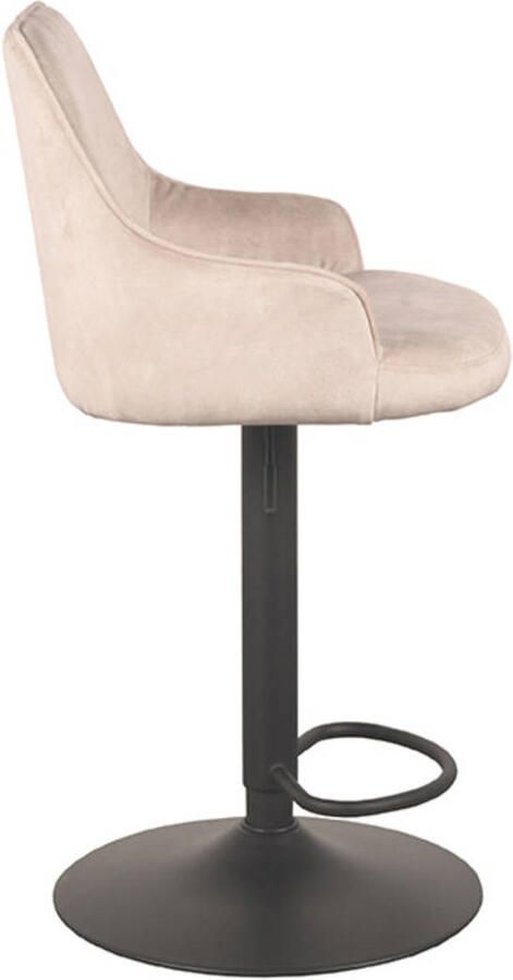 LABEL51 Fender Barkruk Naturel Velvet Zithoogte 64-84 Kruk Draaibaar Met Armleuning - Foto 3