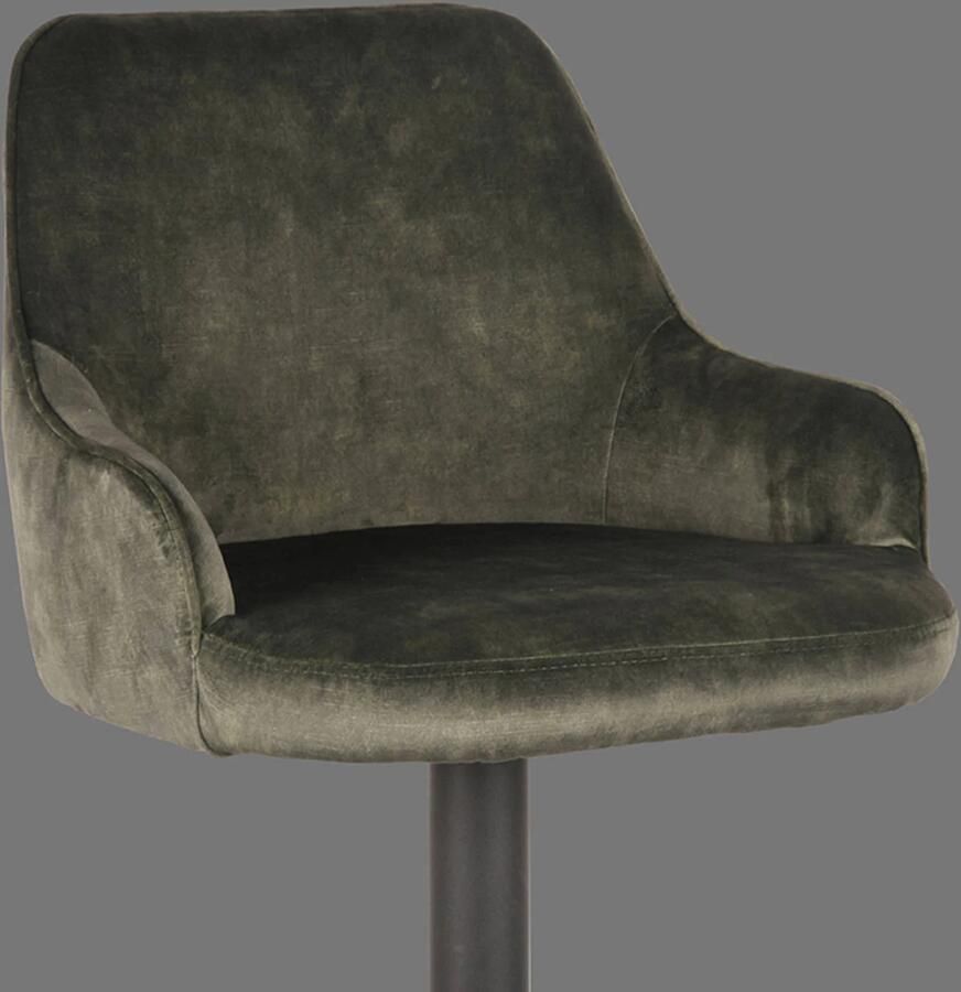 LABEL51 Fender Barkruk Groen Velvet Zithoogte 64-84 Kruk Draaibaar Met Armleuning - Foto 3