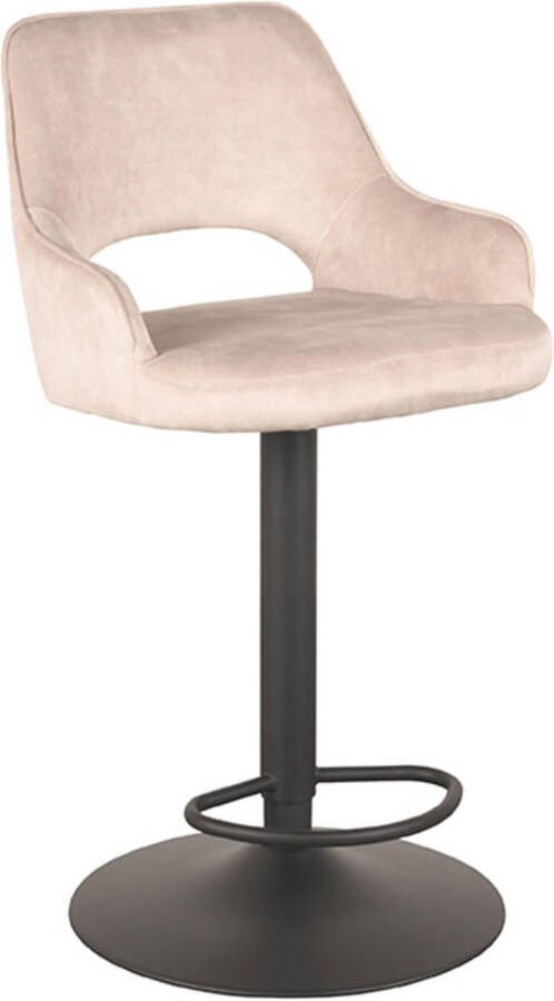 LABEL51 Fer Barkruk Naturel Velvet Zithoogte 64-84 Kruk Draaibaar Met Armleuning - Foto 4