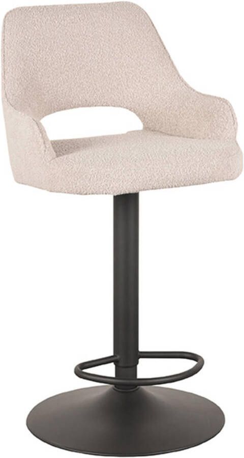 LABEL51 Fer Barkruk Naturel Stof Zithoogte 64-84 Kruk Draaibaar Met Armleuning - Foto 4